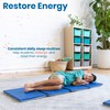 ECR4Kids Everyday Folding Rest Mat, 4-Section, 1in, Sleeping Pad, Blue/Grey
