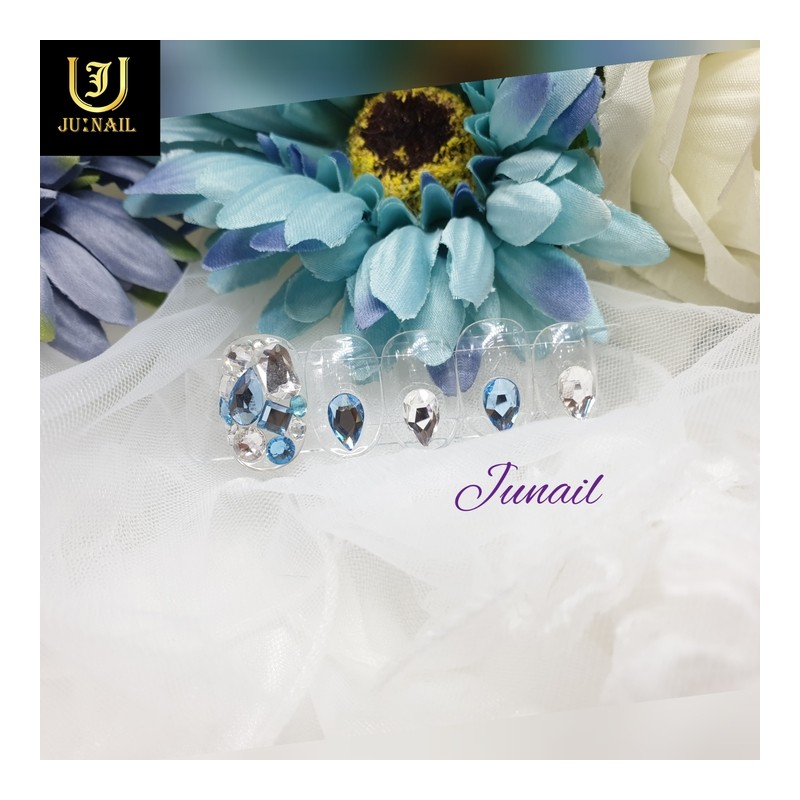 Ice sculpture handmade nail tips - Short ballerina / 얼음조각