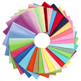 DAWRIS Pack of 32 Cotton Fabric Patchwork 20 x 20 cm Felt Fabric Patchwork Fabric Packages Colourful Squares Fabric Cotton Fabric for Sewing DIY Crafts Sewing Patterns