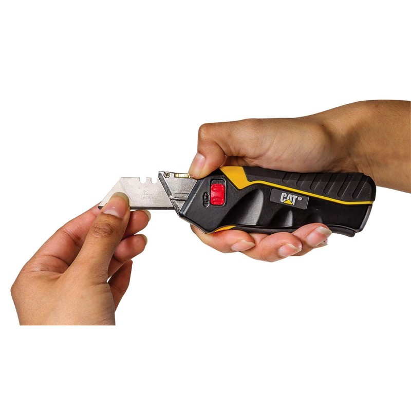 Cat Safety Squeeze Utility Knife, Retractable Blade with Trigger Grip,