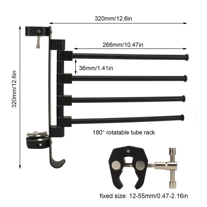 RV Clothes Drying Rack Aluminum Multifunctional Anti Rust 180° Rotatable
