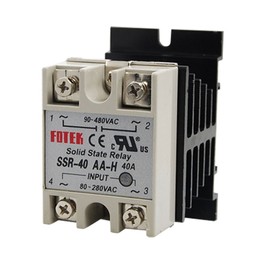 IIVVERR AC-AC Single Phase SSR Solid State Relay 40A 80-280VAC 90-480VAC w Heat Sink (Relé de estado sólido SSR monofásico AC-AC 40A 80-280VAC 90-480VAC w Disipador de calor