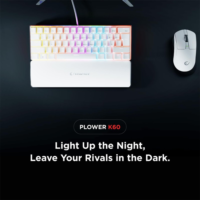 Rampage K60 Mechanical Gaming Keyboard – 62 Keys, Compact 60%