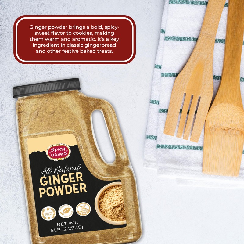 Spicy World Ginger Powder 5 LB Jar – Gluten Free,