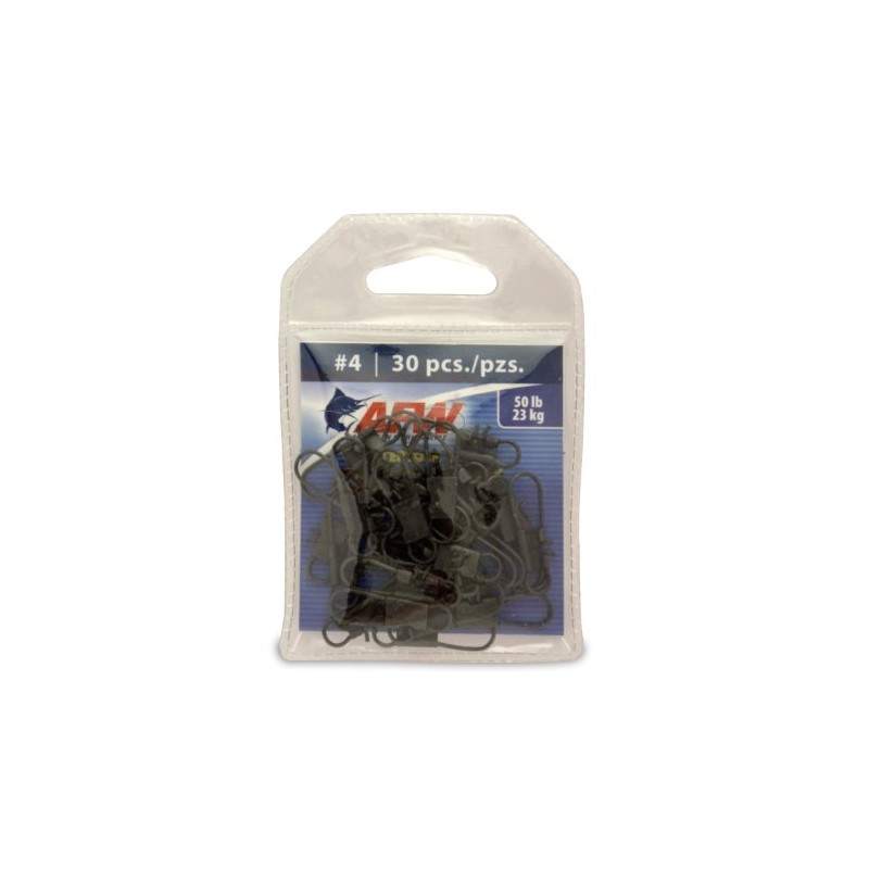 American Fishing Wire Interlock Snaps (Black/Size 4, 50 Pound Test,