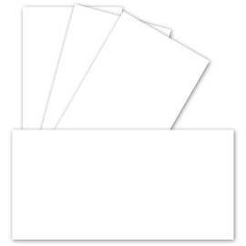 Pack of 1000 Single Cards DIN Long Matt – Bright White Premium Quality – 99 x 210 mm – 250 g per m² – Very Dimensionally Stable – Suitable for Printers Ideal for Greeting Cards and Invitations –