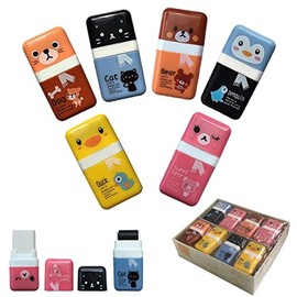 Pencil Erasers,Pencil Eraser Shaving Roller Case for Easy Pick Up and Removal | Animal Themed Cute and Fun Party Favor and School Supplies for Kids,Back to School Gift(24PC)