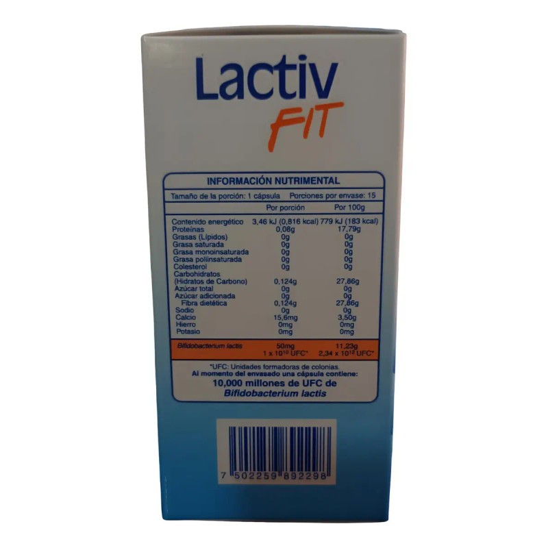 Suplemento Cápsula Naturex Suplementos Bifidobacterium Lactis Lactiv Fit 445mg