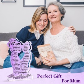Mothers Day Ideas Gifts for Mum, Best Mum Gifts from Daughter - Acrylic Plaque Birthday Gift for Mum, Touching Sayings Engraved Mum Gifts for Birthday Christmas, Mother Gift from Daughter