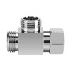 Brass Chrome 3-Way Diverter 1/2" T-Shape Hose Fitting Tee Adapter