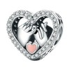 Lkwidi Charm Family Heart Animal Charm Pendant 925 Sterling Silver