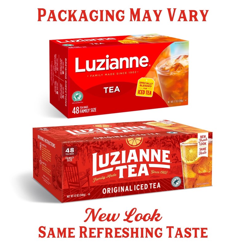 Luzianne Unsweetened Iced Tea Bags, Family Size, 48Ct Box (Pack