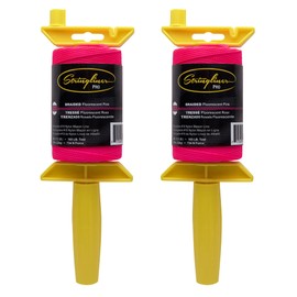 Stringliner 25462 Pro Mason’s Line Reels – 1/2 Lb. Stringliner® PRO BRAIDED FL PINK 500'. (2 Pack)