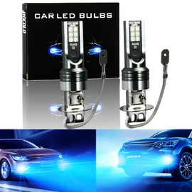 HOCOLO A Ice Blue White Fog Light DRL 8000K 6000K LED Bulbs-H7 H8 H3 H4 H1 9005 9006 2504 5202 (A-H3-Fog/DRL, Ice Blue Lighting)