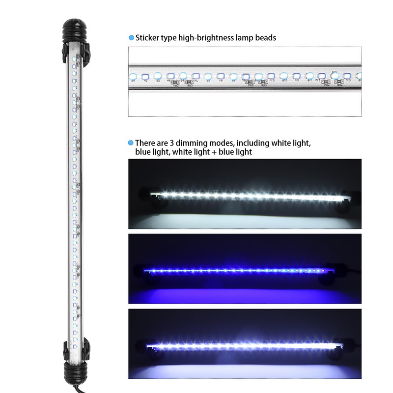 Aquarium Waterproof Dimmable LED Light Fish Tank 3 Light Modes