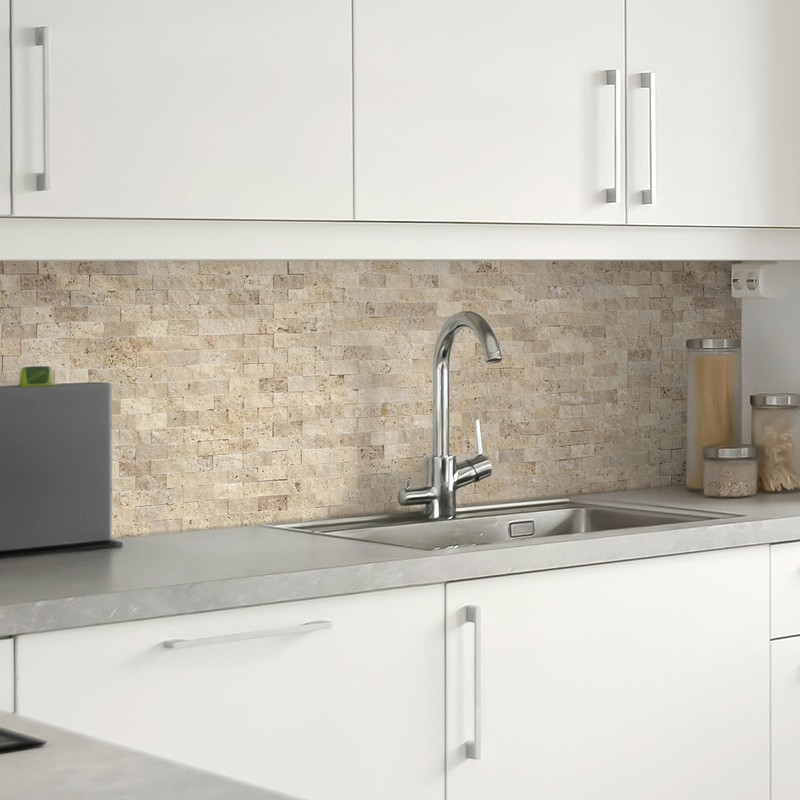 SUNWINGS 5-Sheet Peel and Stick Mosaic Natural 3D Stone Self