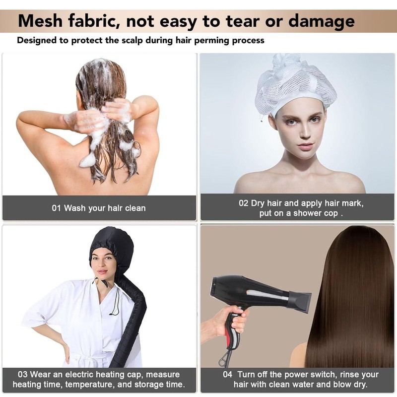 ZJchao 2 Gorros de Malla para Secado de Cabello, Ajustables