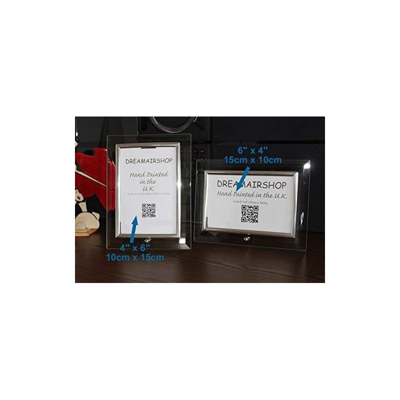 Bride & Groom Photo Frame Portrait (Silver) with Crystals