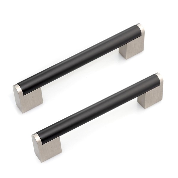Fulgente European Modern Black Cabinet Pulls 10 Pack 5'' Hole