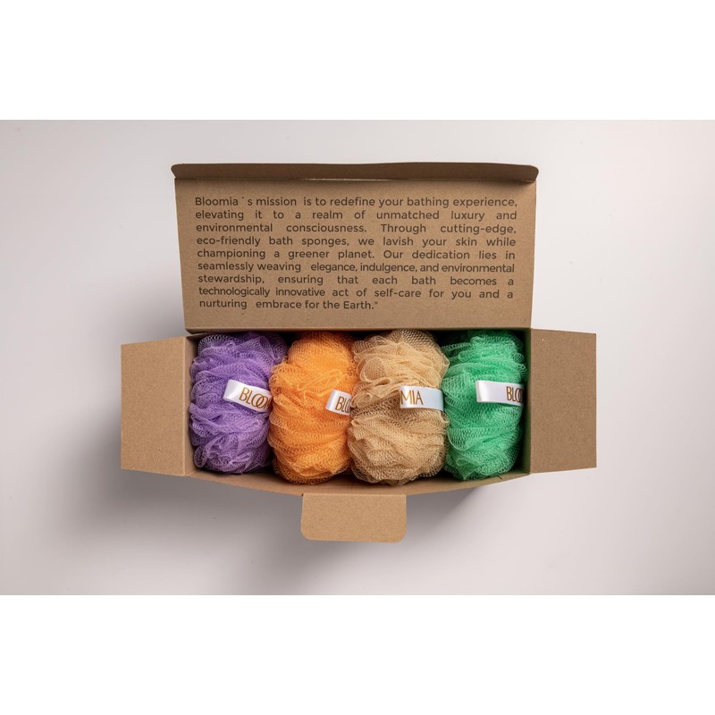Pack 4 Esponjas Para Baño De Colores