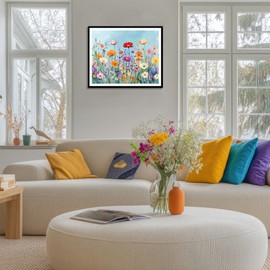 ARNLRDYA Daisy Paint by Numbers for Adults, Colorful Flowers Paint by Number Kits, Floral Acrylic Painting - Pastoral Style Hand-Painted Gifts for Home Wall Decor(20x16inches, Unframe)