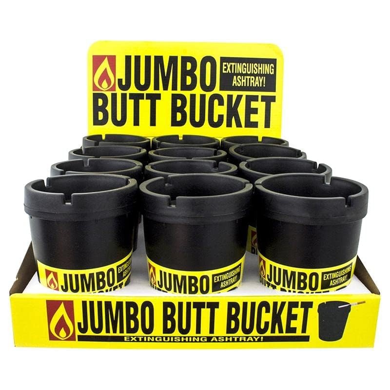 [3PCE] Home Master Jumbo Ashtray Butt Bucket, Windproof and Spacious,