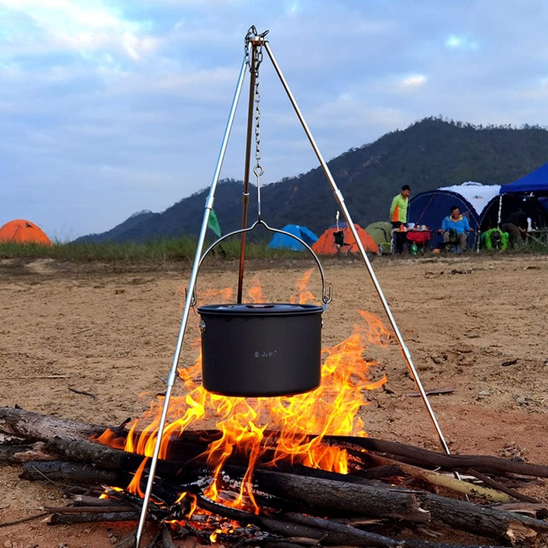 Rayeeley Portable Mini Camping Tripod Campfire Cooking Dutch Oven Tripod