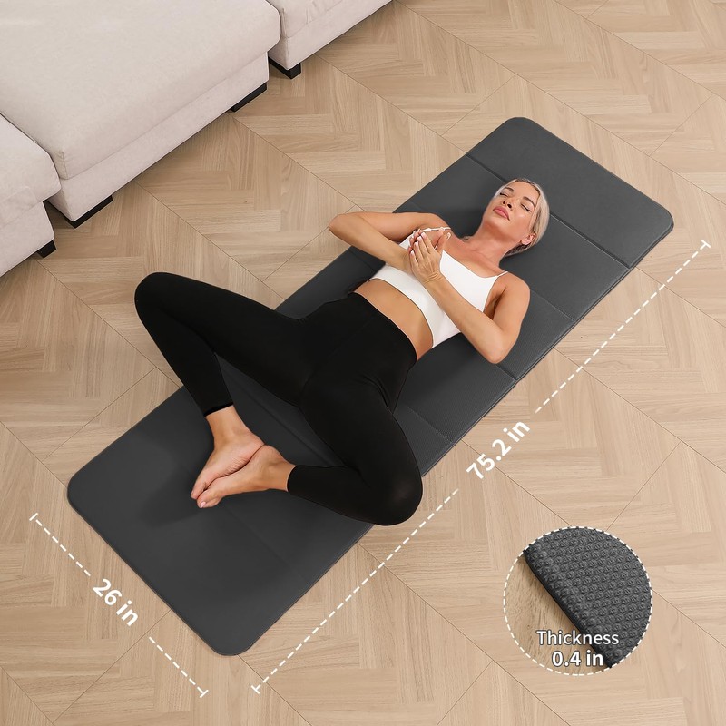 PAIDU Foldable Yoga Mat - 10mm Extra Thick, 75"26" Non-Slip