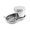 QWORK Medical Tray with Sterilizing Jar and Tweezer, Stainless Steel