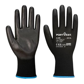 Portwest A195 Precision Testing Touch Screen PU Work Gloves Black, Small