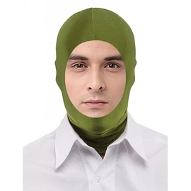 Seeksmile Unisex Lycra Spandex Full Cover Zentai Hood Mask (Adult Size, Olive Open-Face)