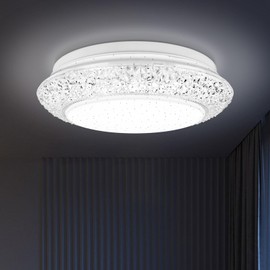 VIPMOON LED Ceiling Light, 18W 1620LM White Modern Flush Mount Ceiling Light Energy Efficient Equivalent to 90W Incandescent Suitable for 54~108 sq ft Bedroom, Children's Room [Energy Class E]