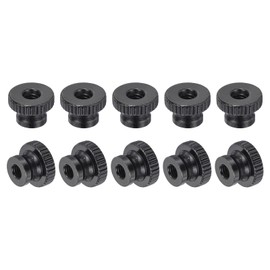 uxcell Knurled Thumb Nuts, 30Pcs M4 x 12 x 8mm Carbon Steel Knurled Nut, Adjusting Round Knobs Fasteners Nuts for 3D Printer Parts, Black