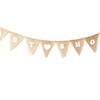 LWR Crafts Burlap Bunting Banner Triangle Heart Baby Shower