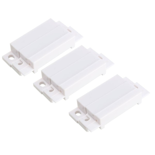 uxcell Magnetic Door Switch MC-31 Surface Mount Wired NO+NC Door Contact Sensor Alarm Magnetic Reed Switch, White, Pack of 3