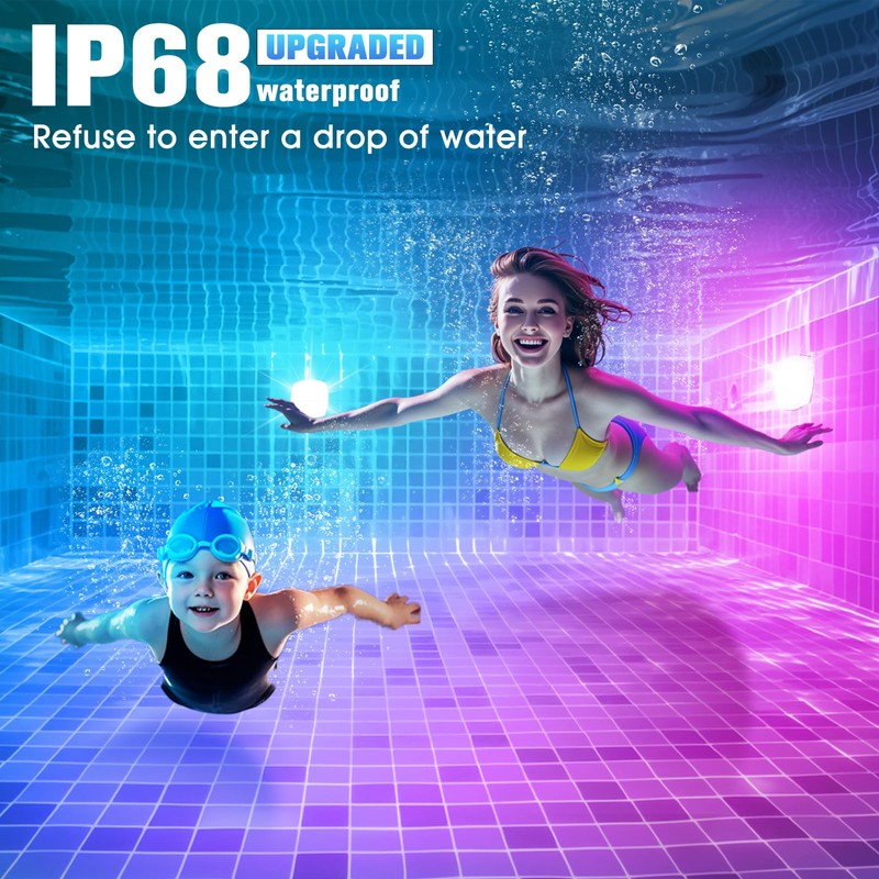 Submersible Pool Lights with Remote, High Brightness Swimming Led Pool