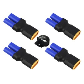 Boladge 4pcs XT60 Plug Male Connector to EC5 Plug Female Connector Wireless Adapter for RC Lipo