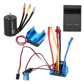 Brushless Motor And Esc, 3650 Motor 4300Kvbrushless Esc Heat Sink Program Card Set For 1/10 RC Car, 3650 Motor Brushless Esc (120A)