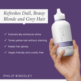 Philip Kingsley Pure Blonde/Silver Purple Shampoo and Conditioner Set for Blonde, Silver, Bleached, Coloured Hair Toner for Orange and Yellow Tones, 250ml and 200ml