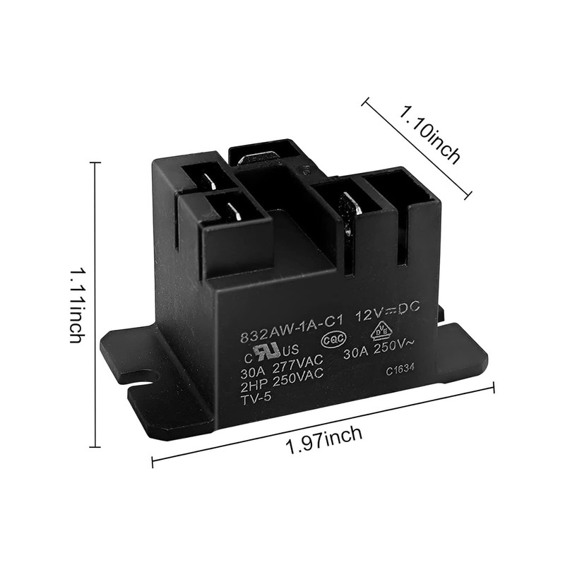 Multipurpose Mini ISO Automotive Relay 855AWP-1A-C2 12VDC 30A 4 Pin
