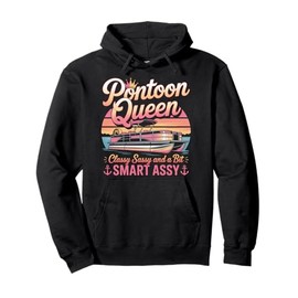 Pontoon Queen Sassy Funny Boating Party Tee Pullover Hoodie