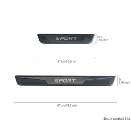 carcovers Car Door Scuff Sill Cover Protector Trim For Volkswagen Sport Accessories BLK