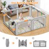 Foldable Baby Playpen with Play Mat, 71x59 Extra Large Foldable