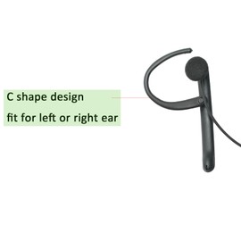 Klykon C-Shape Headset Earpiece with PTT Mic Compatible with Motorola CP200D CP185 BPR40 Mag One RMU2040 Two Way Radio Walkie Talkies