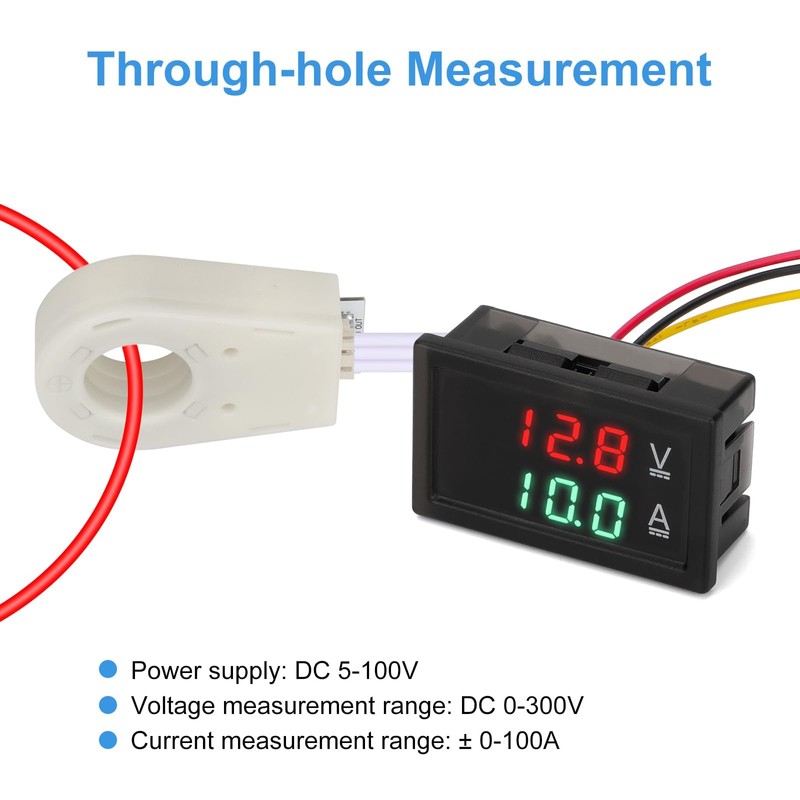 Linkstyle DC 5V-100V & 100A Digital Amp Voltage Meter, Dual