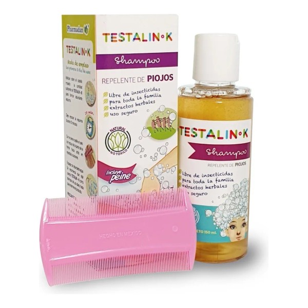 Shampoo Para Piojos Testalin-k 150ml Con Peine Piojero