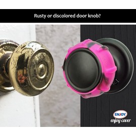 Enjoy Cover - Silicone Door knob Grips Nonslip Arthritis & Senior Living Aids Fits All Door Knob Universal Size 4 Pack (Pink Camo)