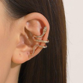 Xmsrn Vintage Snake Ear Cuff Earrings Snake Ear Warp Earrings Snake Ear Climber Crawler Earrings Punk Snake Fake Helix Cuff Earrings Jewellery for Women and Girls, Zinc, No Gemstone