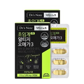 Dr. Snowt 팔레오 닥터스노트 초임계 알티지 오메가3 (1050mg x 30캡슐) x 2개 Paleo Doctor's Note Supercritical RTG Omega-3 (1050mg x 30 Capsules) x 2 Packs
