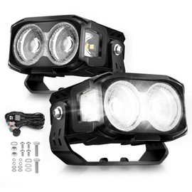 MICTUNING 4 Inch 56W LED Pods, RGB 7-Color Gradient Mode Spot Light, IP68 Waterproof, Square Cube Offroad Driving Light for for ATV, SUV, Truck, Marine & Outdoor Lighting 2Pcs